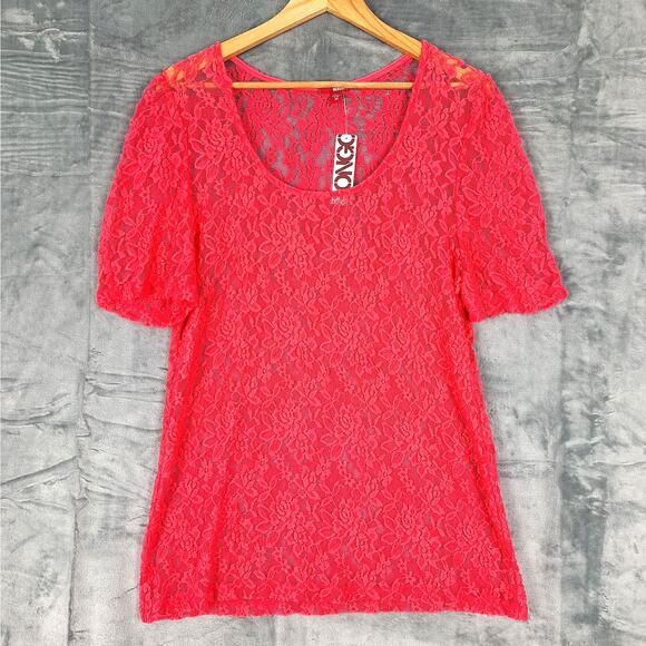 BONGO Tops - Womens Top 3X Vintage Y2K Floral‎ Lace Romantic Fairy Sheer Boho Coquette NWT